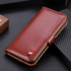 Funda de Cuero Cartera con Soporte Carcasa L07 para Huawei Y8p Marron