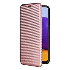 Funda de Cuero Cartera con Soporte Carcasa L07Z para Samsung Galaxy F42 5G Oro Rosa