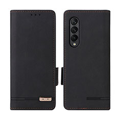 Funda de Cuero Cartera con Soporte Carcasa L07Z para Samsung Galaxy Z Fold4 5G Negro