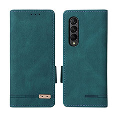 Funda de Cuero Cartera con Soporte Carcasa L07Z para Samsung Galaxy Z Fold4 5G Verde