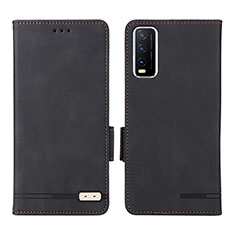 Funda de Cuero Cartera con Soporte Carcasa L07Z para Vivo Y20s Negro