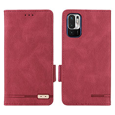 Funda de Cuero Cartera con Soporte Carcasa L07Z para Xiaomi POCO M3 Pro 5G Rojo