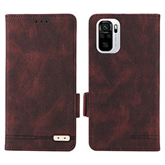 Funda de Cuero Cartera con Soporte Carcasa L07Z para Xiaomi Redmi Note 10 4G Marron