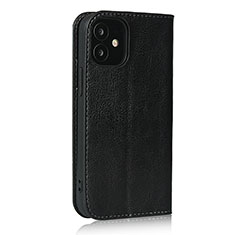 Funda de Cuero Cartera con Soporte Carcasa L08 para Apple iPhone 12 Negro