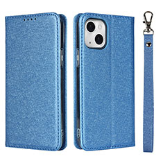 Funda de Cuero Cartera con Soporte Carcasa L08 para Apple iPhone 13 Mini Azul
