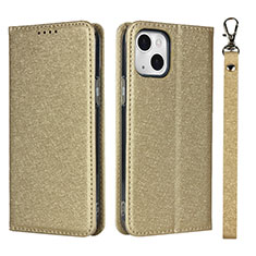 Funda de Cuero Cartera con Soporte Carcasa L08 para Apple iPhone 13 Mini Oro