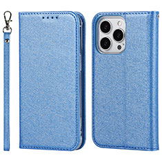 Funda de Cuero Cartera con Soporte Carcasa L08 para Apple iPhone 13 Pro Max Azul