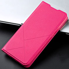 Funda de Cuero Cartera con Soporte Carcasa L08 para Oppo A91 Rosa Roja