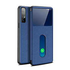 Funda de Cuero Cartera con Soporte Carcasa L08 para Oppo Find X2 Neo Azul