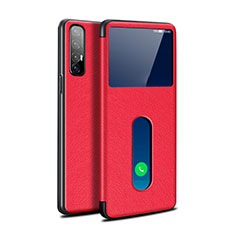 Funda de Cuero Cartera con Soporte Carcasa L08 para Oppo Find X2 Neo Rojo