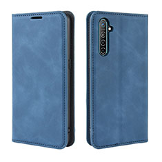 Funda de Cuero Cartera con Soporte Carcasa L08 para Realme XT Azul