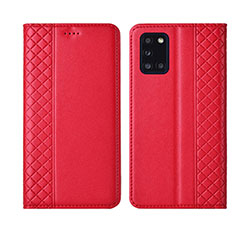 Funda de Cuero Cartera con Soporte Carcasa L08 para Samsung Galaxy A31 Rojo