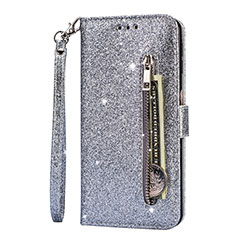 Funda de Cuero Cartera con Soporte Carcasa L08 para Samsung Galaxy S20 Ultra 5G Plata