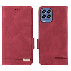 Funda de Cuero Cartera con Soporte Carcasa L08Z para Samsung Galaxy M33 5G Rojo