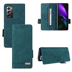 Funda de Cuero Cartera con Soporte Carcasa L08Z para Samsung Galaxy Z Fold2 5G Verde