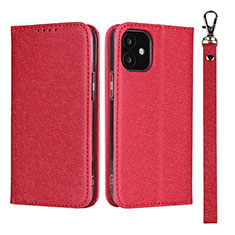 Funda de Cuero Cartera con Soporte Carcasa L09 para Apple iPhone 12 Rojo