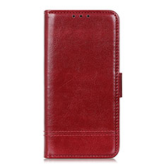 Funda de Cuero Cartera con Soporte Carcasa L09 para Huawei Y8p Rojo