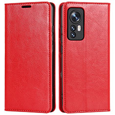 Funda de Cuero Cartera con Soporte Carcasa L09 para Xiaomi Mi 12S 5G Rojo