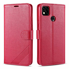 Funda de Cuero Cartera con Soporte Carcasa L09 para Xiaomi Redmi 9C Rojo