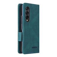 Funda de Cuero Cartera con Soporte Carcasa L09Z para Samsung Galaxy Z Fold4 5G Verde