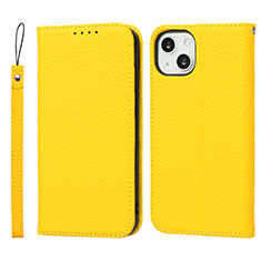 Funda de Cuero Cartera con Soporte Carcasa L10 para Apple iPhone 14 Plus Amarillo