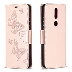 Funda de Cuero Cartera con Soporte Carcasa L10 para Nokia 2.4 Rosa