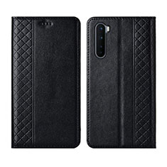 Funda de Cuero Cartera con Soporte Carcasa L10 para OnePlus Nord Negro