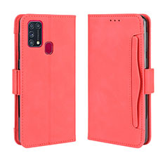 Funda de Cuero Cartera con Soporte Carcasa L10 para Samsung Galaxy M31 Rojo