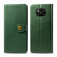 Funda de Cuero Cartera con Soporte Carcasa L10 para Xiaomi Poco X3 Pro Verde