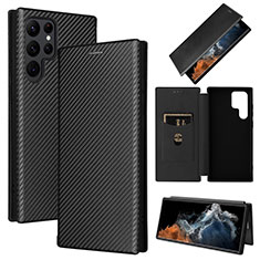 Funda de Cuero Cartera con Soporte Carcasa L10Z para Samsung Galaxy S22 Ultra 5G Negro