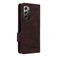 Funda de Cuero Cartera con Soporte Carcasa L10Z para Samsung Galaxy Z Fold2 5G Marron