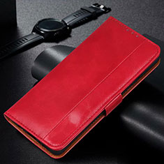 Funda de Cuero Cartera con Soporte Carcasa L11 para Huawei P40 Lite E Rojo