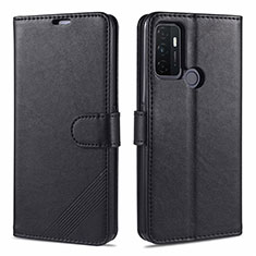 Funda de Cuero Cartera con Soporte Carcasa L11 para Oppo A53s Negro