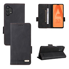 Funda de Cuero Cartera con Soporte Carcasa L11Z para Samsung Galaxy A32 5G Negro