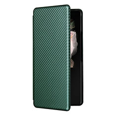 Funda de Cuero Cartera con Soporte Carcasa L11Z para Samsung Galaxy Z Fold4 5G Verde