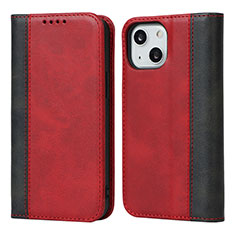 Funda de Cuero Cartera con Soporte Carcasa L12 para Apple iPhone 13 Mini Rojo