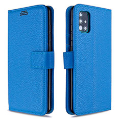 Funda de Cuero Cartera con Soporte Carcasa L12 para Samsung Galaxy A51 5G Azul Cielo
