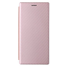 Funda de Cuero Cartera con Soporte Carcasa L12Z para Samsung Galaxy S21 Ultra 5G Oro Rosa