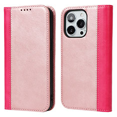 Funda de Cuero Cartera con Soporte Carcasa L13 para Apple iPhone 13 Pro Oro Rosa