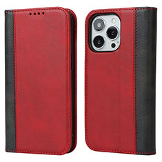 Funda de Cuero Cartera con Soporte Carcasa L13 para Apple iPhone 14 Pro Rojo