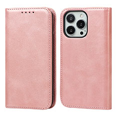 Funda de Cuero Cartera con Soporte Carcasa L14 para Apple iPhone 13 Pro Oro Rosa
