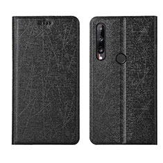 Funda de Cuero Cartera con Soporte Carcasa L15 para Huawei Y7p Negro