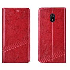 Funda de Cuero Cartera con Soporte Carcasa L15 para Xiaomi Redmi 8A Rojo