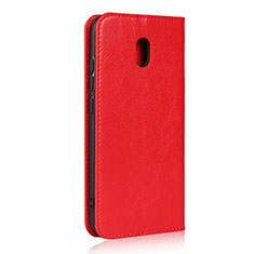 Funda de Cuero Cartera con Soporte Carcasa L16 para Xiaomi Redmi 8A Rojo