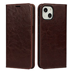 Funda de Cuero Cartera con Soporte Carcasa L17 para Apple iPhone 13 Marron