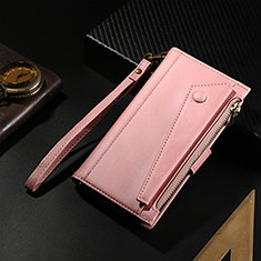 Funda de Cuero Cartera con Soporte Carcasa L17 para Apple iPhone 14 Pro Oro Rosa