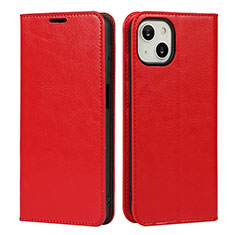 Funda de Cuero Cartera con Soporte Carcasa L17 para Apple iPhone 14 Rojo