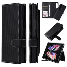 Funda de Cuero Cartera con Soporte Carcasa L17Z para Samsung Galaxy Z Fold4 5G Negro