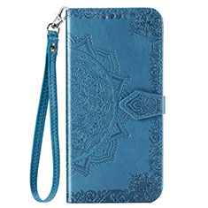 Funda de Cuero Cartera con Soporte Carcasa L18 para Huawei Y7p Azul