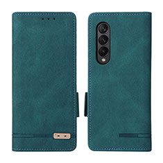 Funda de Cuero Cartera con Soporte Carcasa L18Z para Samsung Galaxy Z Fold4 5G Verde